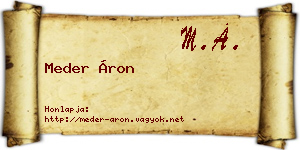 Meder Áron névjegykártya
